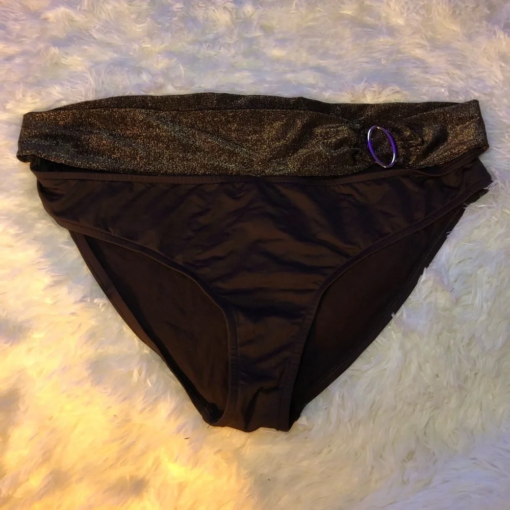 VENUS Brown Bikini Bottom with Glittery Band size 16
